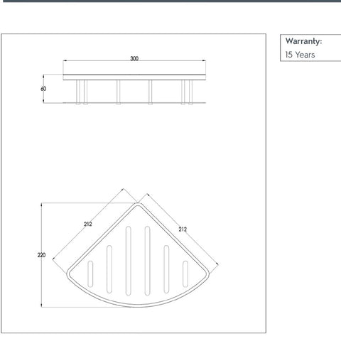 corner shower basket - brushed brass 
