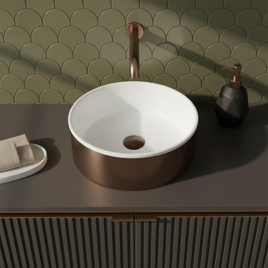 countertop basin brushed bronze
