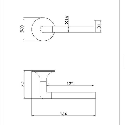 dark bronze loo roll holder technical details 