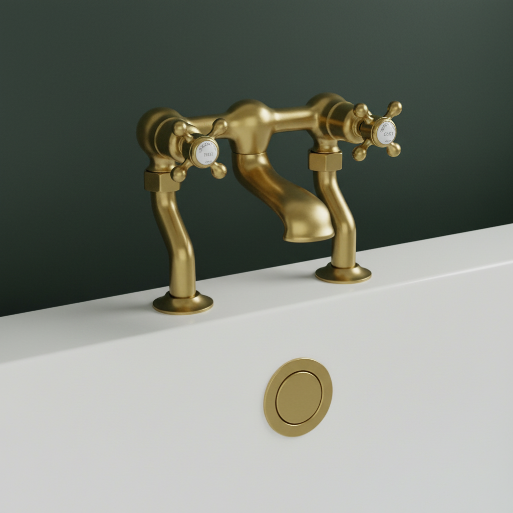 Traditional Bath Filler Tap Brushed Brass