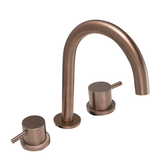 3 hole basin mixer tap brushed bronze 1000