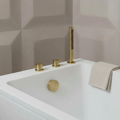 deck mounted shower handle with waste drainer set 