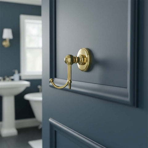 double towel hook - gold