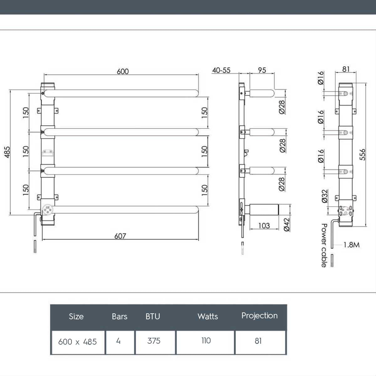 electric gold towel rail