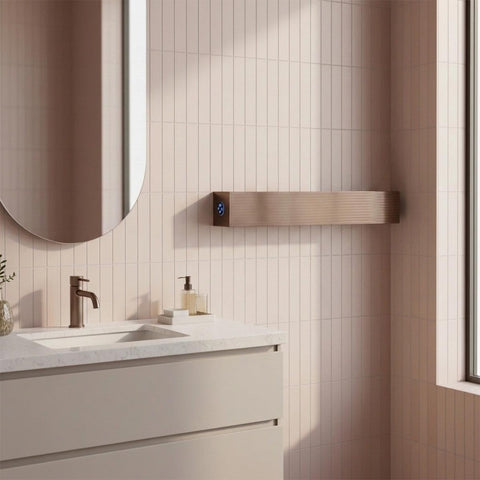 electric towel radiator bar - brushed bronze