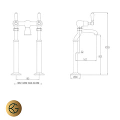 freestanding traditional bath filler tap