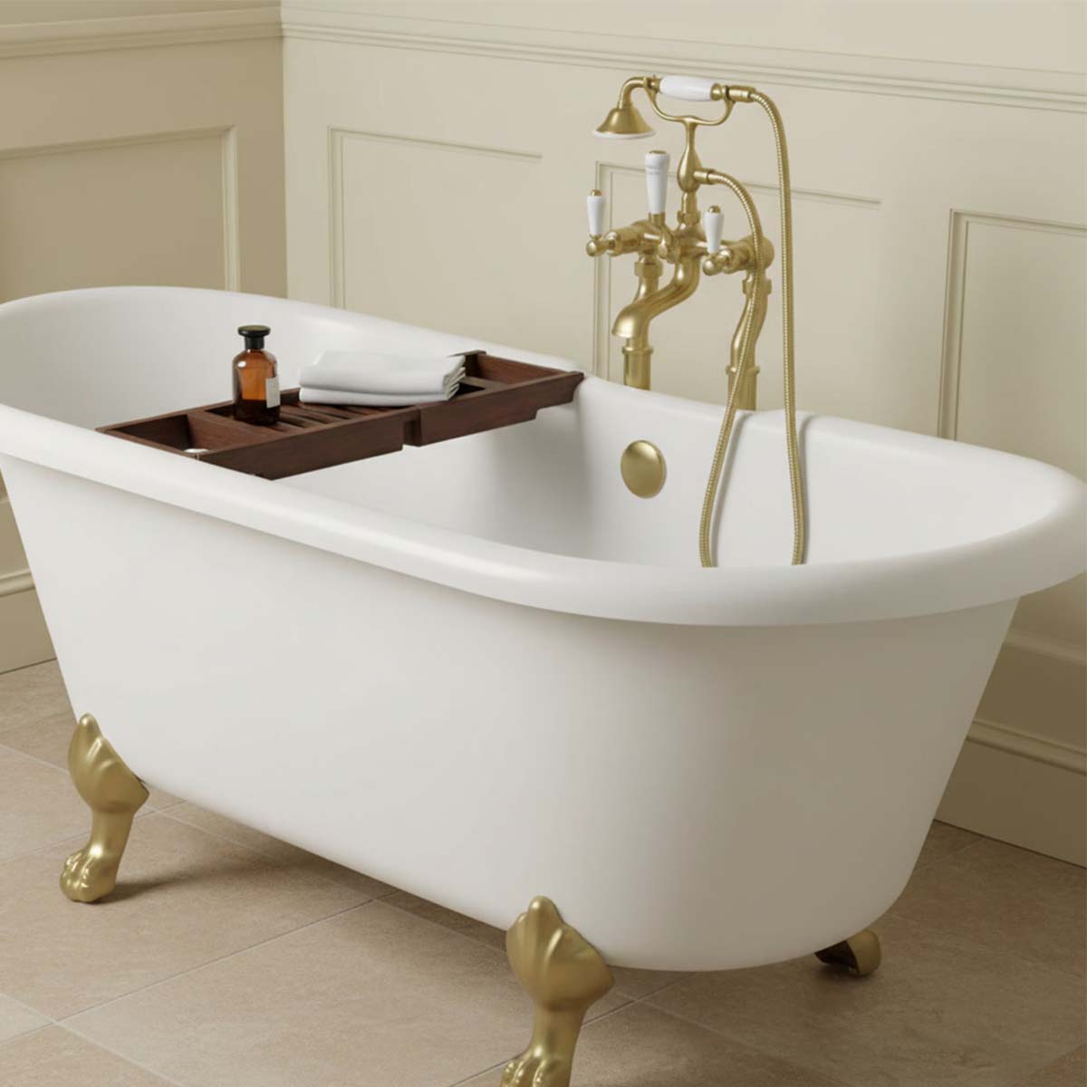 freestanding bath tap with shower attachement traditional style 