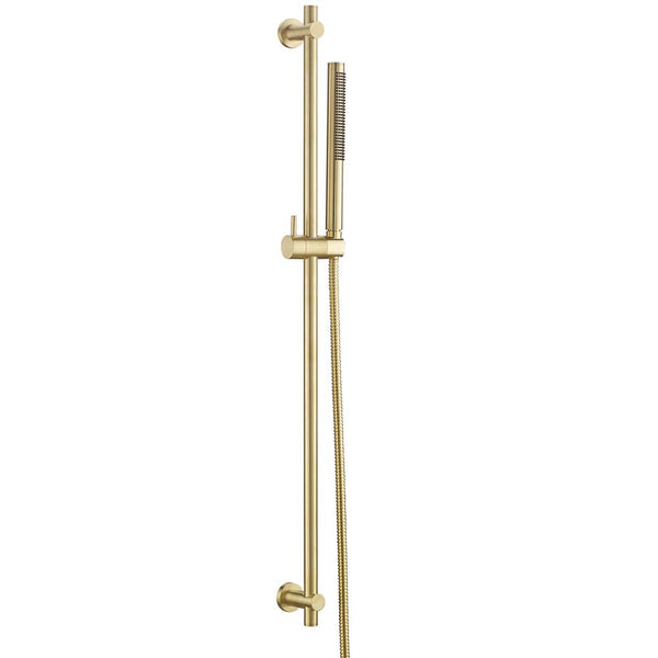 brushed brass shower riser rail slider