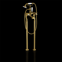 gold bath tap with shower head