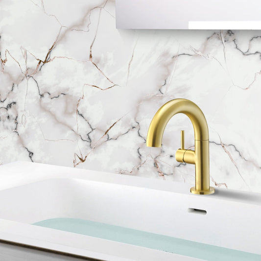 Basin Mixer Tap with Side Lever - Brushed Brass 1200