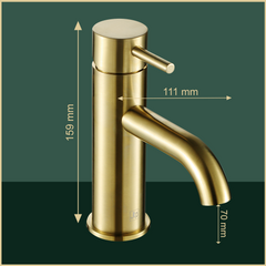 brushed brass single lever basin tap