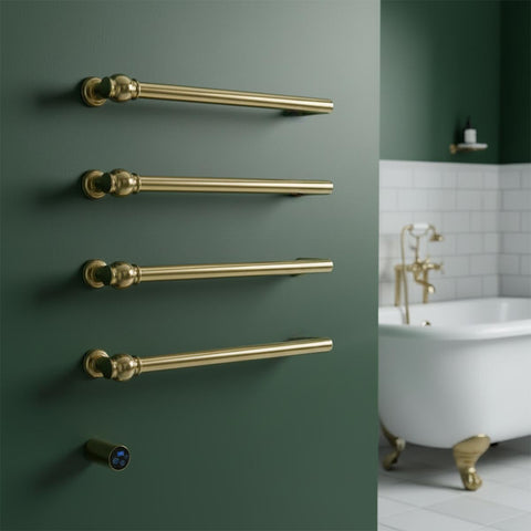 gold electric towel radiator traditional style