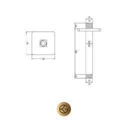 square ceiling shower arm 150mm