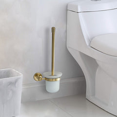 gold toilet brush holder set