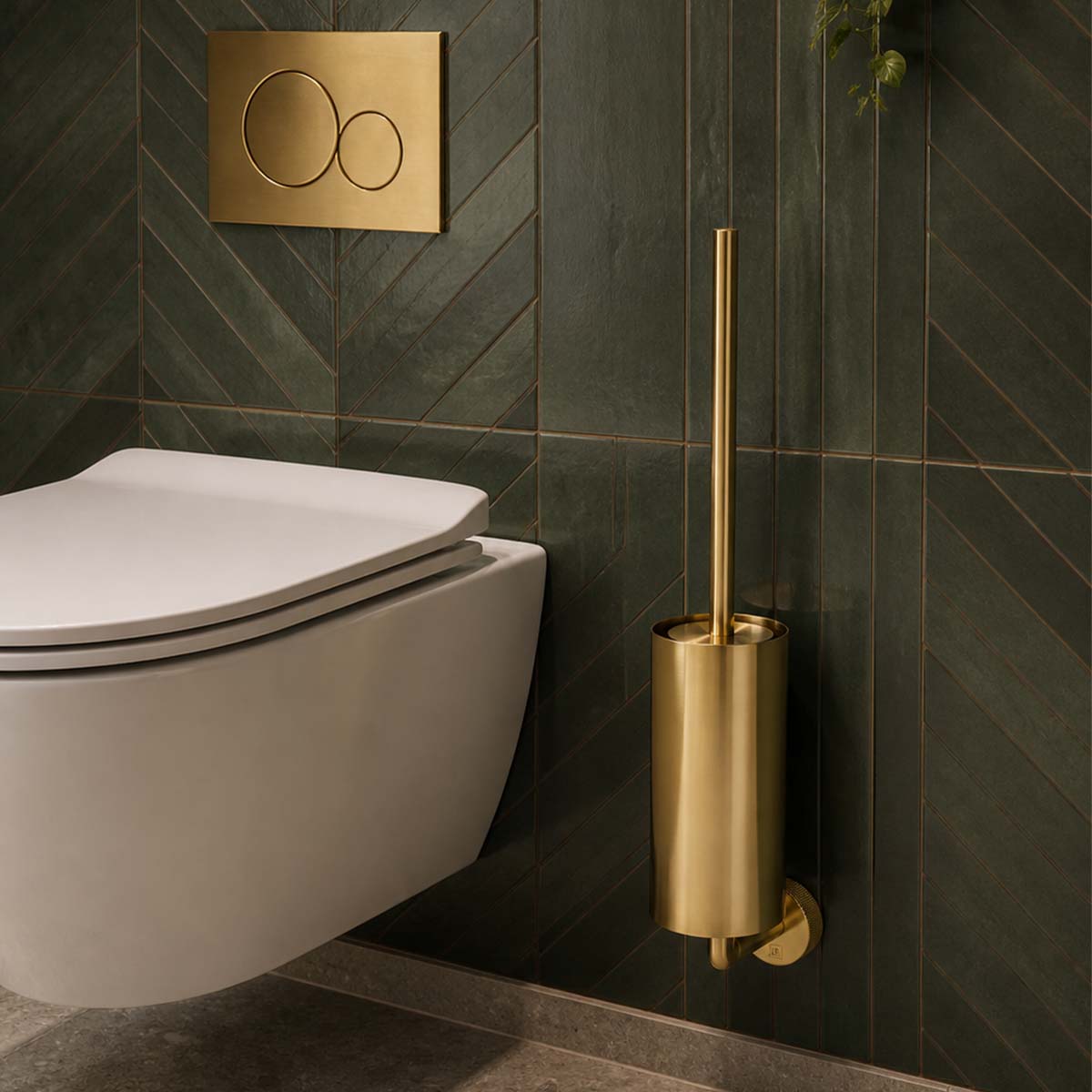 gold toilet brush holder set 