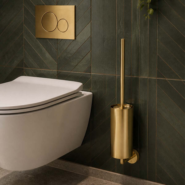 gold toilet brush holder set 