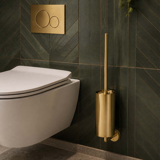 gold toilet brush holder set 