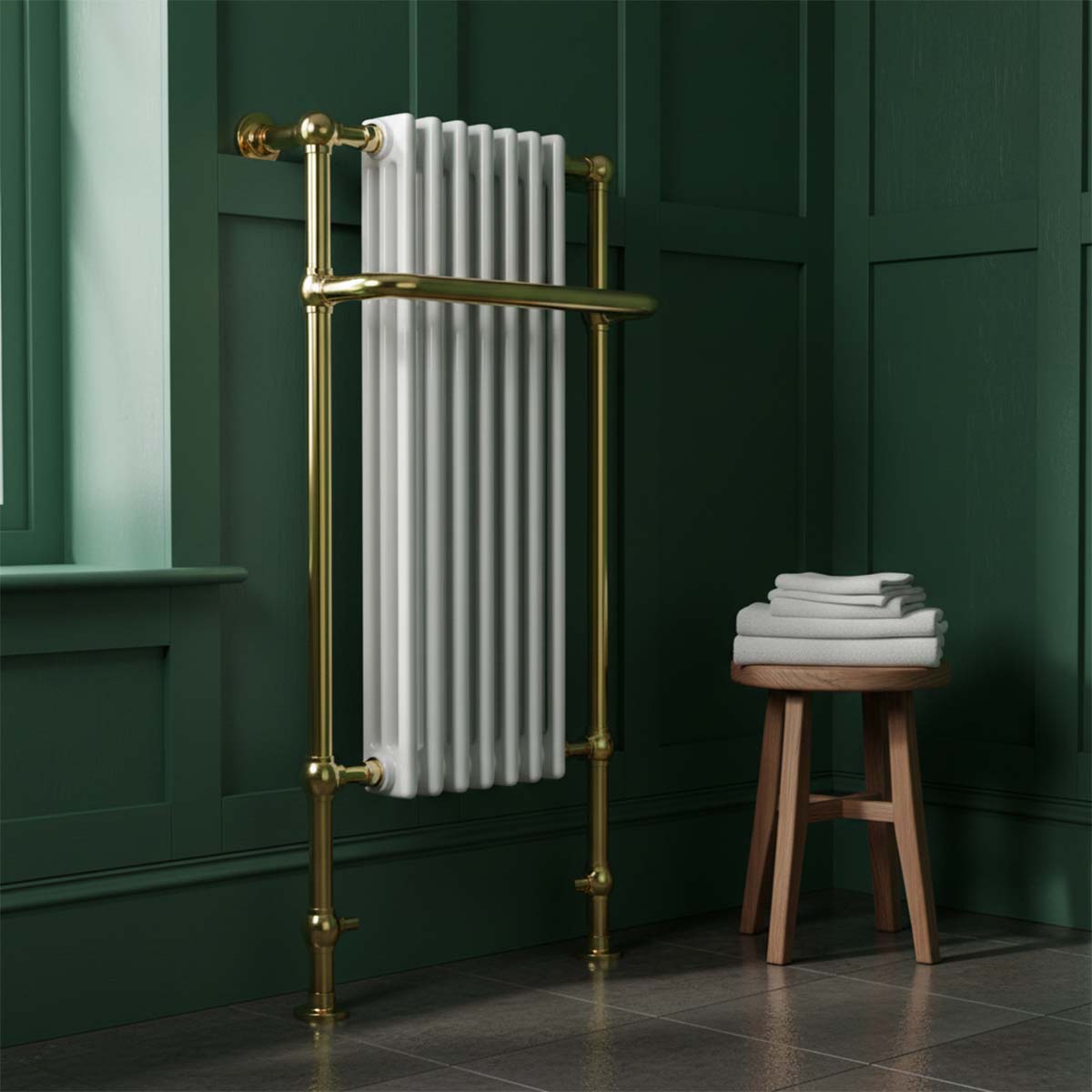 gold traditional bathroom radiator 