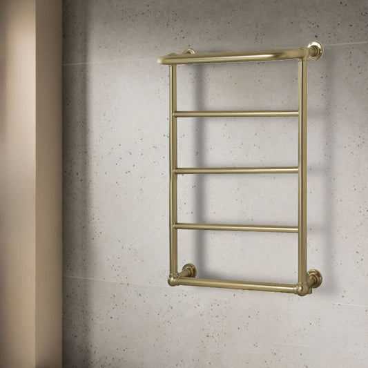 gold traditional towel radiator with overhanging rail 1193 x 600  1200