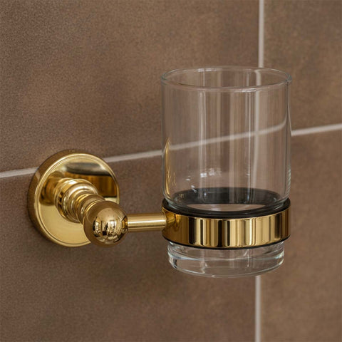 gold wall mounted toothbrush holder 