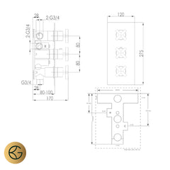 gold 3 way thermostatic valve