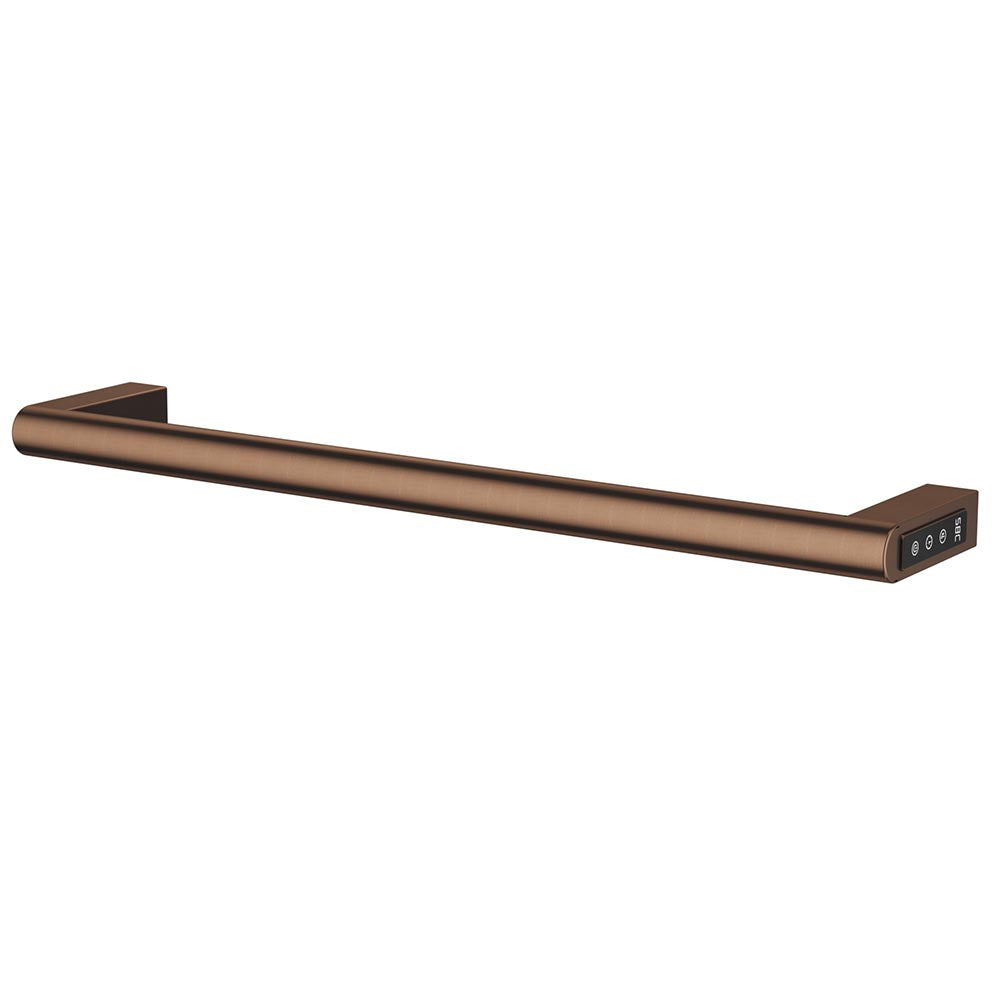 round heated towel bar brushed bronze