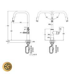 Bronze Monobloc Kitchen Tap