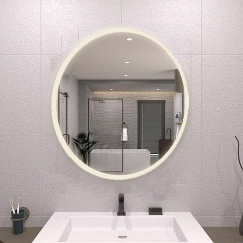 round bathroom mirror with light
