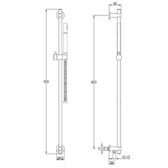 bath mounted shower handset