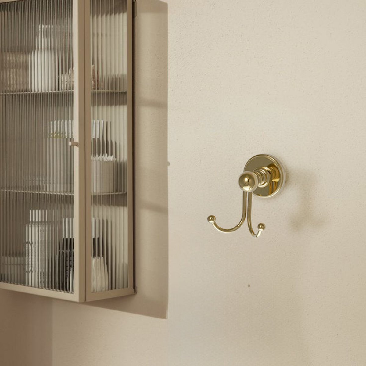 Brushed gold wall mounted robe hook