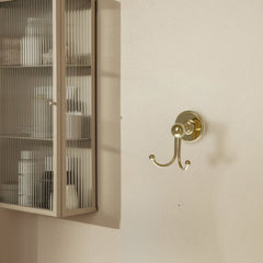 Brushed gold wall mounted robe hook