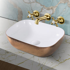 rose gold countertop bathroom basin