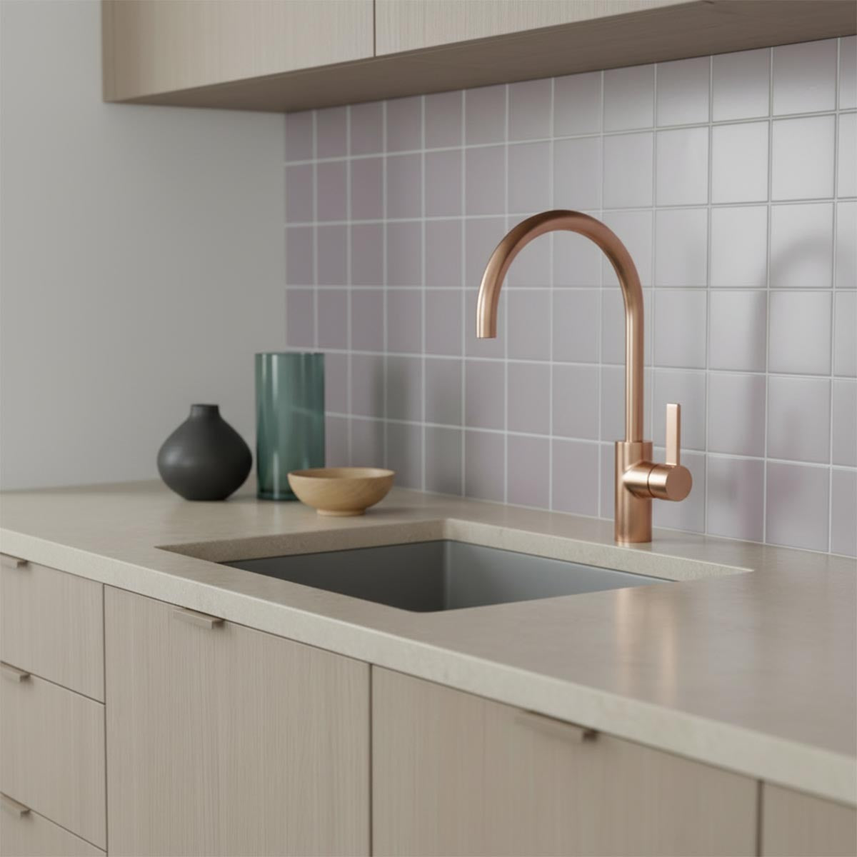 rose gold kitchen mixer tap