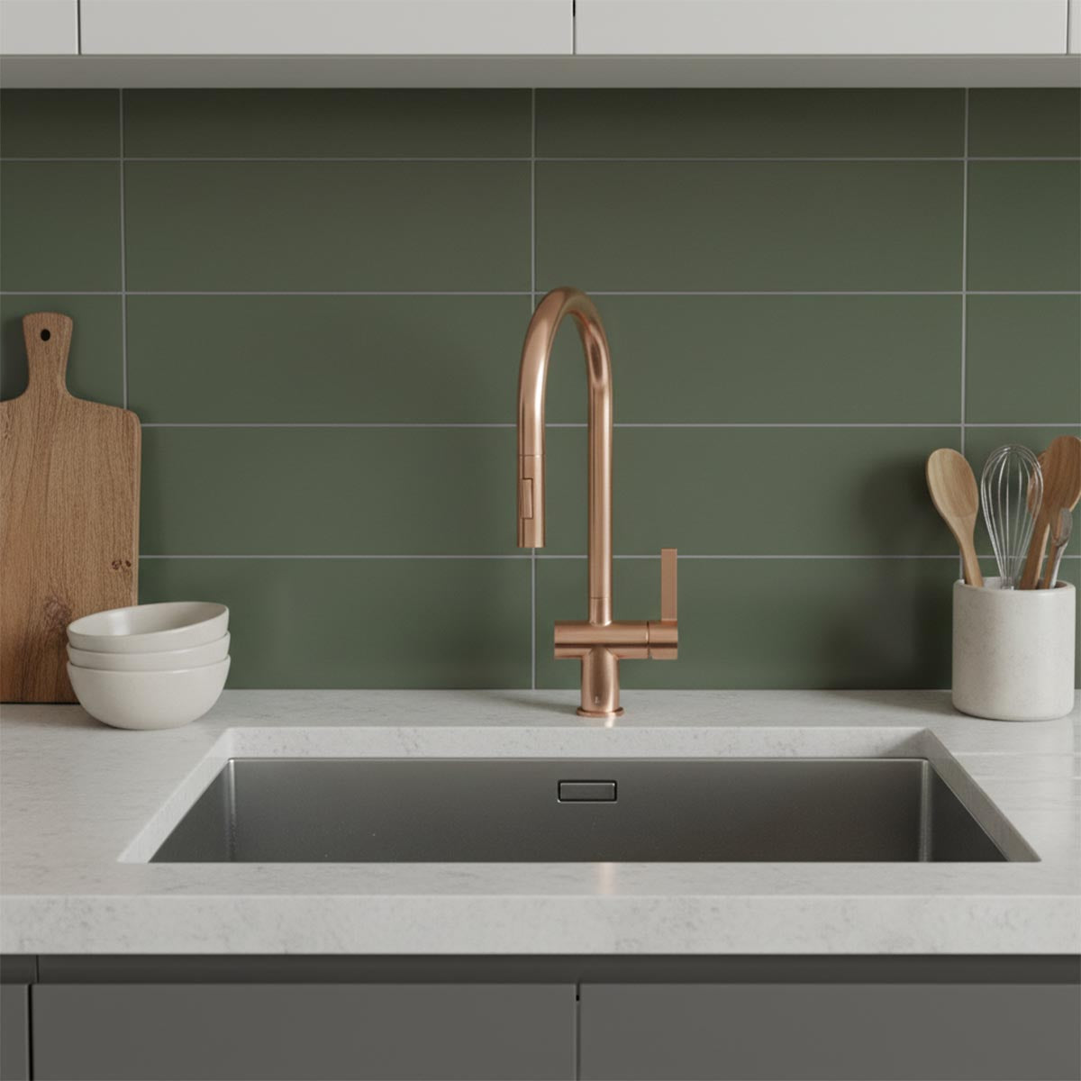 rose gold kitchen tap with pull out