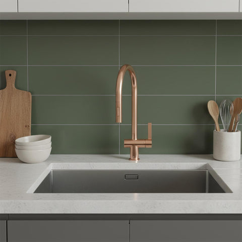 rose gold kitchen tap with pull out