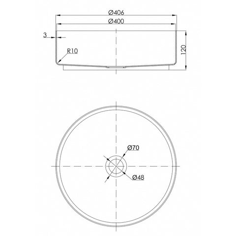 Bronze Stainless Steel Round Countertop Basin