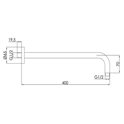 wall mounted shower arm extension 