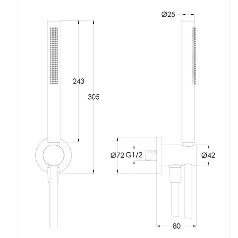 shower head with handheld gold