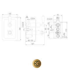 Concealed Thermostatic Single Outlet Shower Mixer Valve