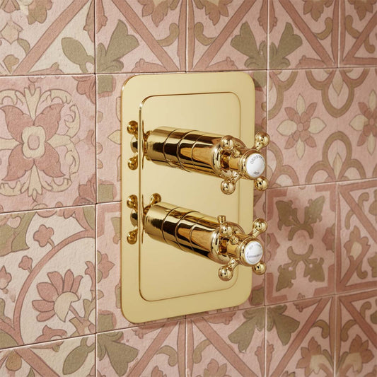 single concealed shower valve - polished gold 