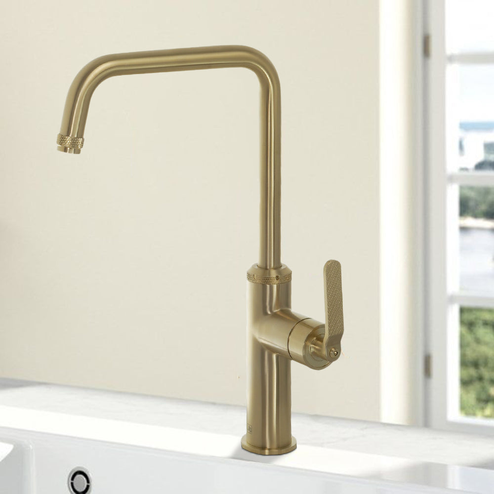 Decore Single Lever Kitchen Sink Mixer Tap - Brushed Brass