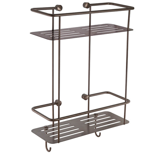 Square Double Shower Basket - Brushed Bronze