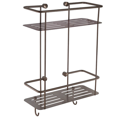 square shower basket brushed bronze
