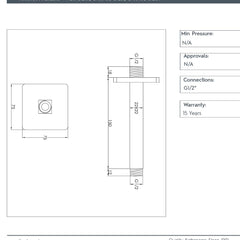 square shower head arm
