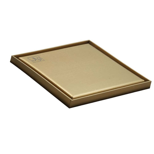 square shower waste brushed gold  1200