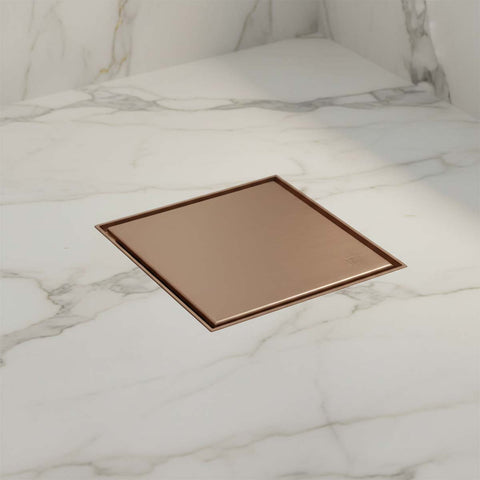 square tileable shower waste - bronze 