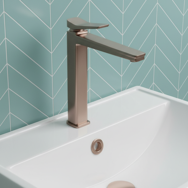 tall basin tap deck mounted - brushed bronze
