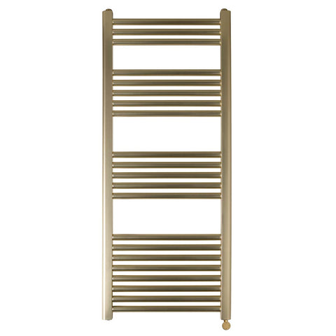 tall electric towel rail brushed brass 1200mm