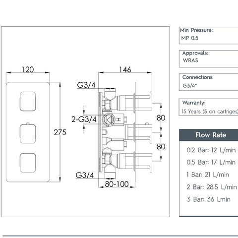 thermostatic shower valve 2 outlet 