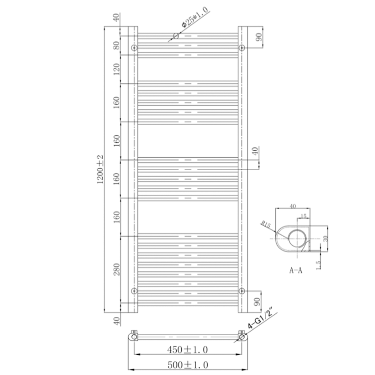 towel rail warmer specifications